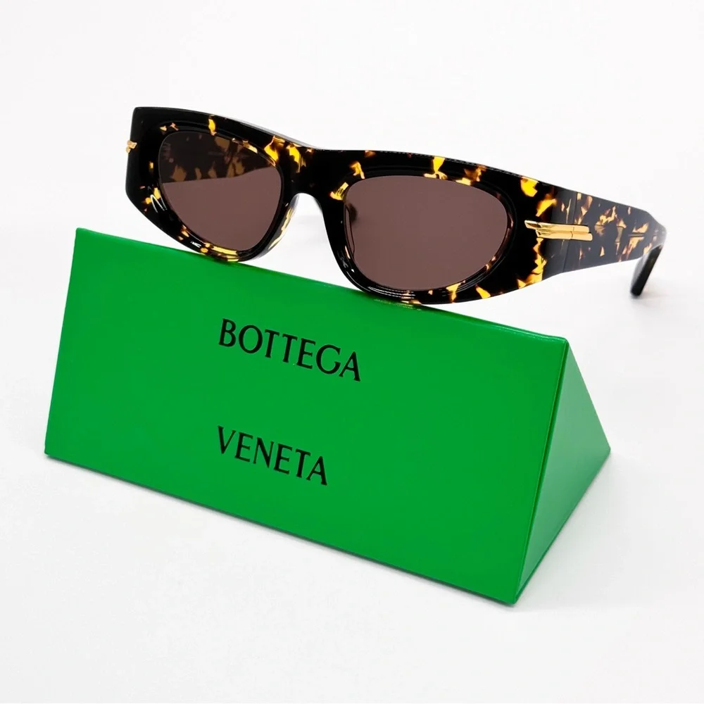 NEW BOTTEGA VENETA BV1144S 002 BROWN HAVANA CAT EYE WOMEN SUNGLASSES